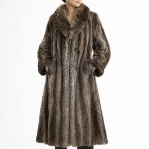 Vintage Real Fur Coat | Brown Tones | Full Length
